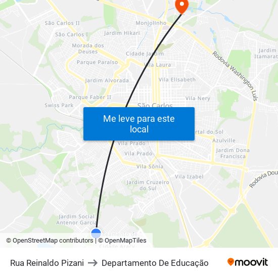 Rua Reinaldo Pizani to Departamento De Educação map