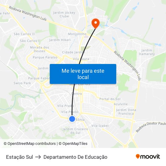 Estação Sul to Departamento De Educação map