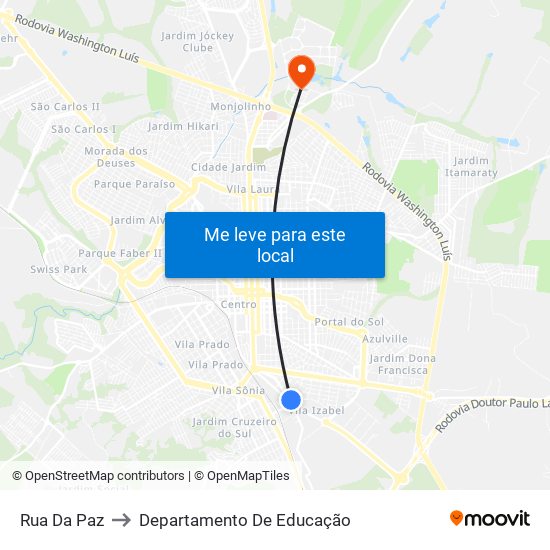 Rua Da Paz to Departamento De Educação map