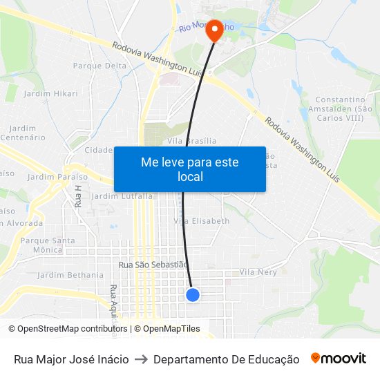Rua Major José Inácio to Departamento De Educação map