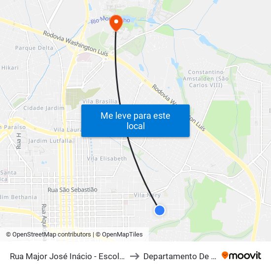 Rua Major José Inácio - Escola Juliano Neto to Departamento De Educação map