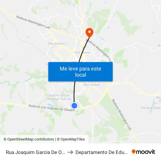 Rua Joaquim Garcia De Oliveira to Departamento De Educação map