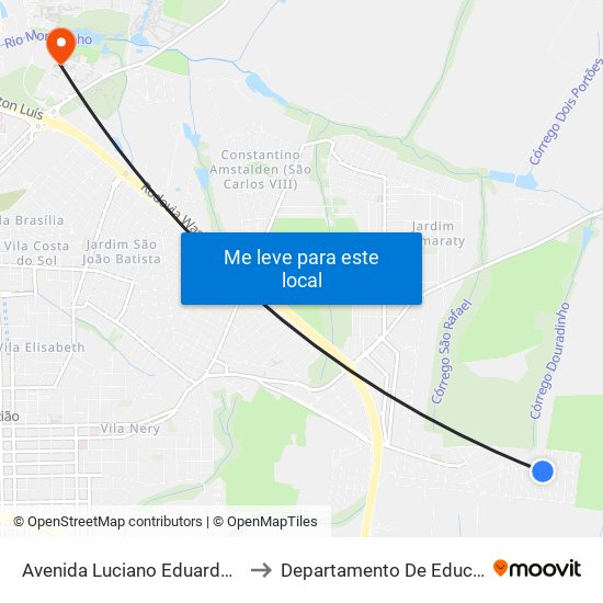 Avenida Luciano Eduardo Félix to Departamento De Educação map