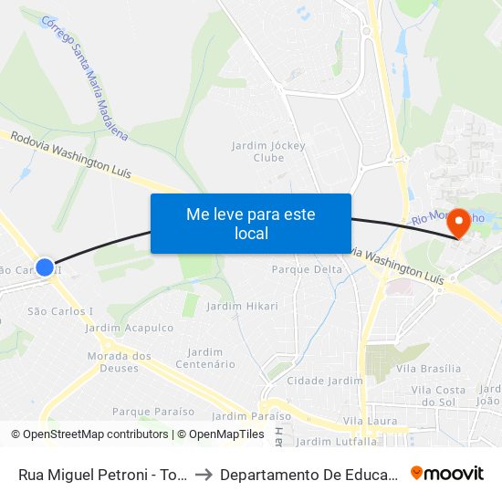 Rua Miguel Petroni - Tonin to Departamento De Educação map