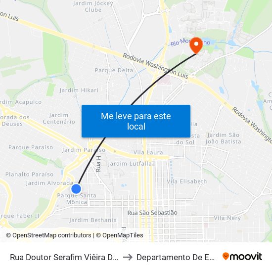 Rua Doutor Serafim Viêira De Almeida to Departamento De Educação map