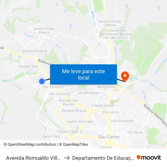 Avenida Romualdo Villani to Departamento De Educação map