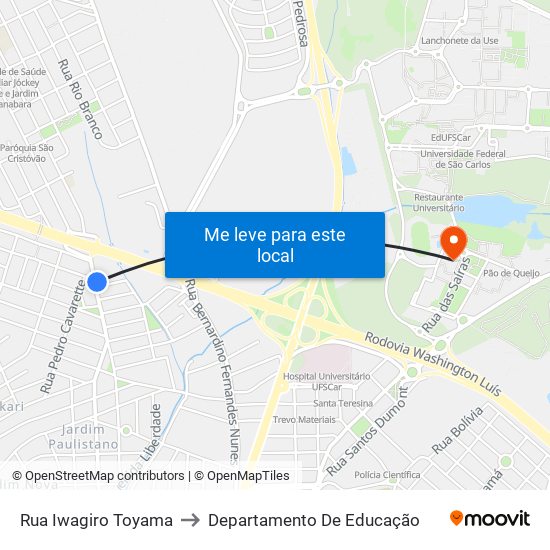 Rua Iwagiro Toyama to Departamento De Educação map