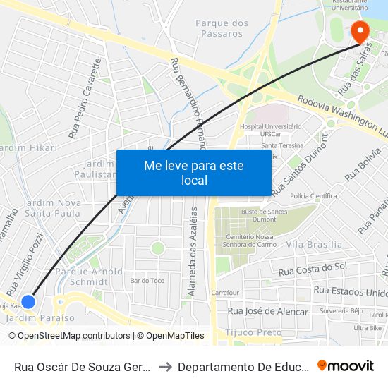 Rua Oscár De Souza Geribelo to Departamento De Educação map