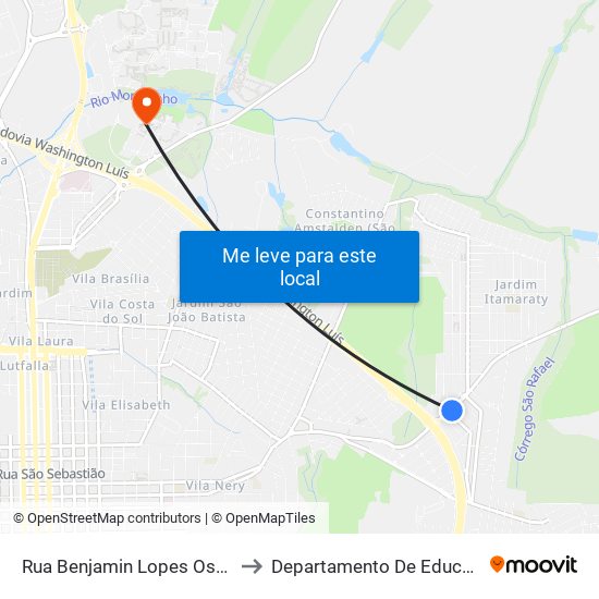 Rua Benjamin Lopes Osóres to Departamento De Educação map