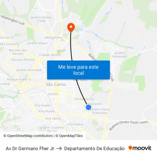 Av Dr Germano Fher Jr to Departamento De Educação map