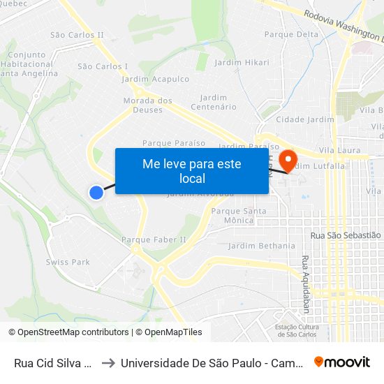 Rua Cid Silva César to Universidade De São Paulo - Campus / Área I map