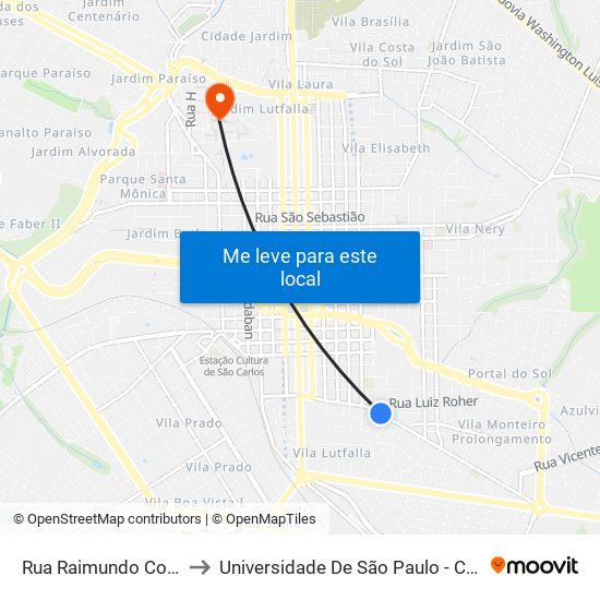 Rua Raimundo Corrêa (P3) to Universidade De São Paulo - Campus / Área I map