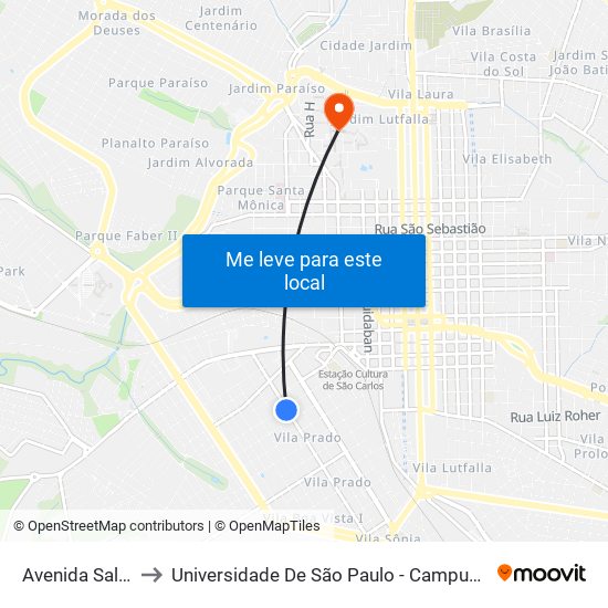 Avenida Sallum to Universidade De São Paulo - Campus / Área I map