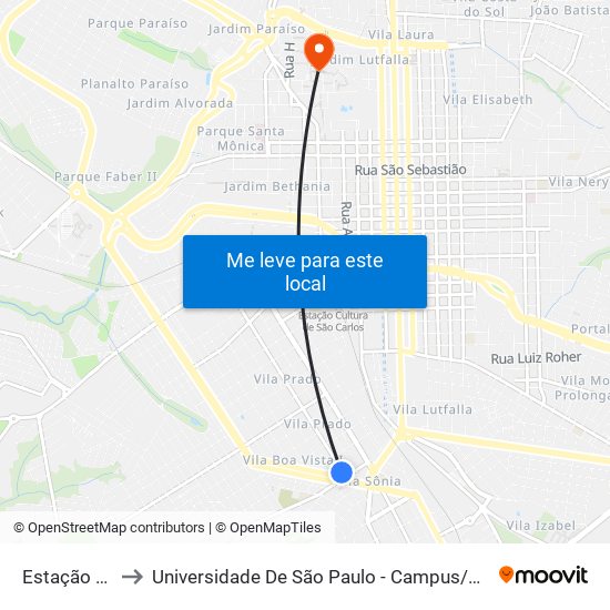 Estação Sul to Universidade De São Paulo - Campus / Área I map
