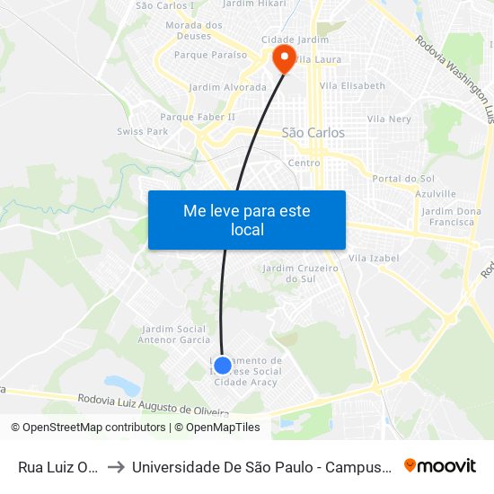 Rua Luiz Ollay to Universidade De São Paulo - Campus / Área I map