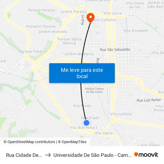 Rua Cidade De Milão to Universidade De São Paulo - Campus / Área I map