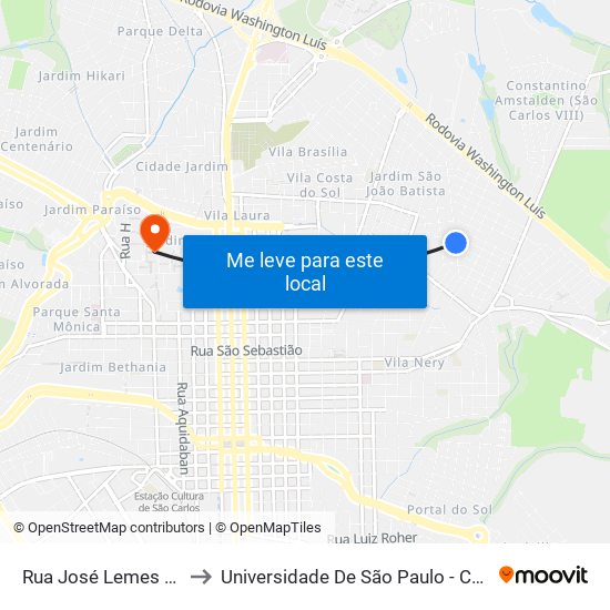 Rua José Lemes Marquês to Universidade De São Paulo - Campus / Área I map