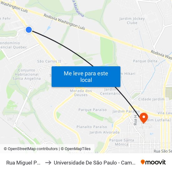 Rua Miguel Petroni to Universidade De São Paulo - Campus / Área I map