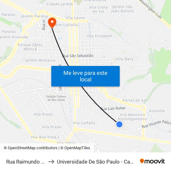 Rua Raimundo Corrêa to Universidade De São Paulo - Campus / Área I map