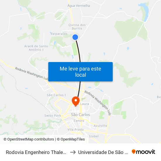 Rodovia Engenheiro Thales De Lorena Peixoto Júnior to Universidade De São Paulo - Campus / Área I map