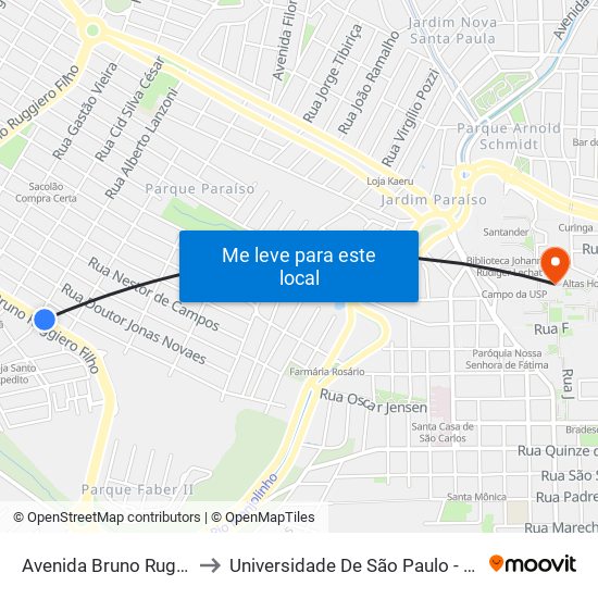 Avenida Bruno Ruggiero Filho to Universidade De São Paulo - Campus / Área I map