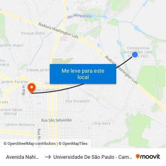 Avenida Nahim Cury to Universidade De São Paulo - Campus / Área I map