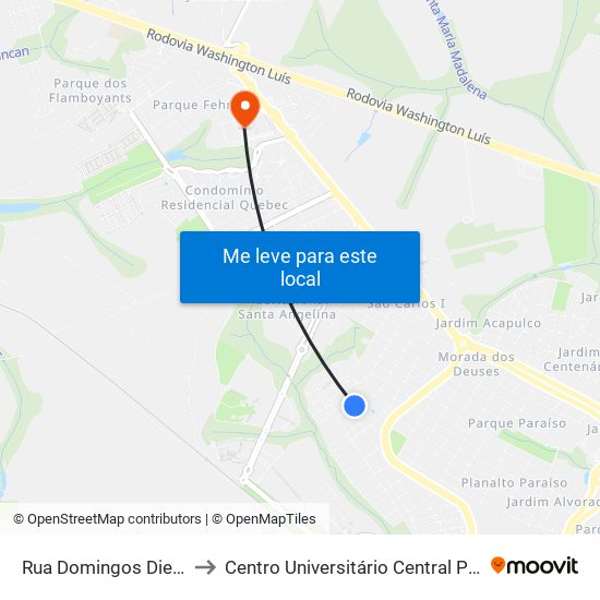 Rua Domingos Diegues to Centro Universitário Central Paulista map