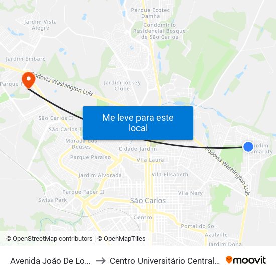 Avenida João De Lourenço to Centro Universitário Central Paulista map