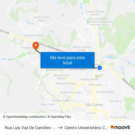 Rua Luís Vaz De Camões - Hospital Escola to Centro Universitário Central Paulista map