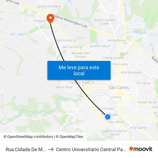 Rua Cidade De Milão to Centro Universitário Central Paulista map