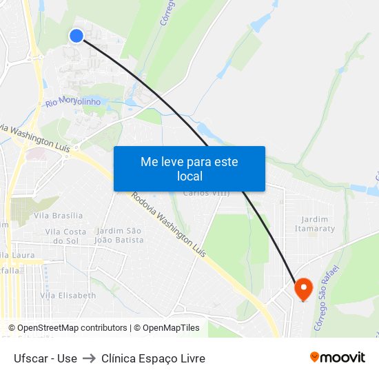 Ufscar - Use to Clínica Espaço Livre map