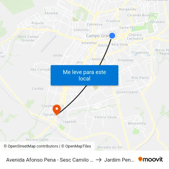 Avenida Afonso Pena - Sesc Camilo Bonni to Jardim Penfico map
