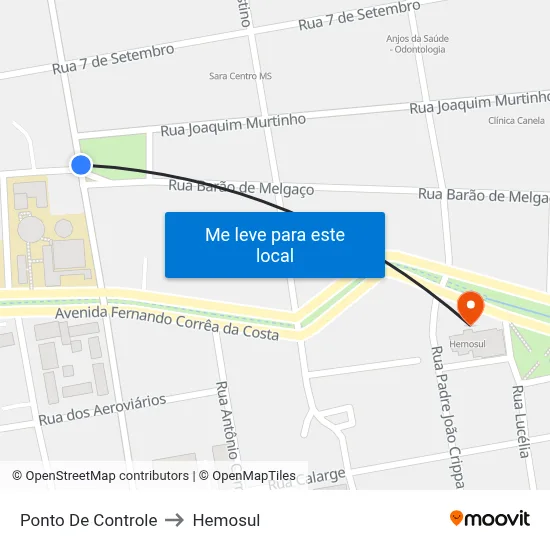 Ponto De Controle to Hemosul map