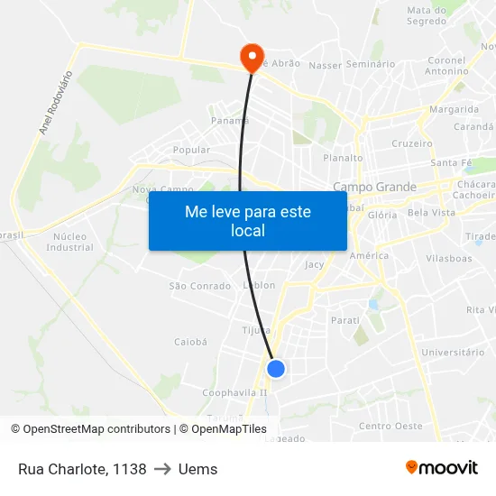 Rua Charlote, 1138 to Uems map