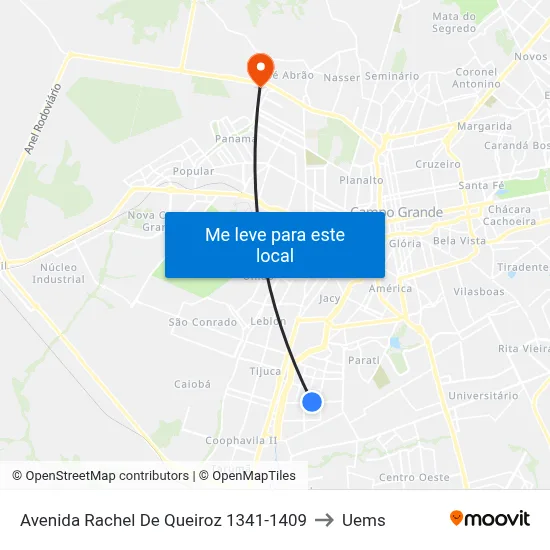 Avenida Rachel De Queiroz 1341-1409 to Uems map