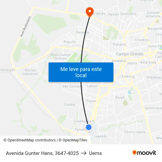 Avenida Gunter Hans, 3647-4025 to Uems map