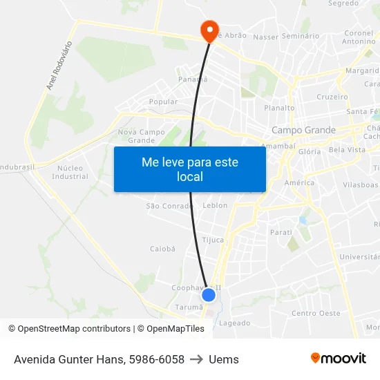 Avenida Gunter Hans, 5986-6058 to Uems map