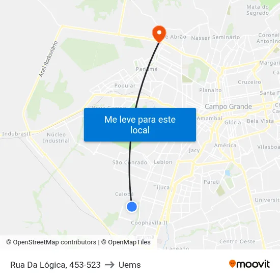 Rua Da Lógica, 453-523 to Uems map