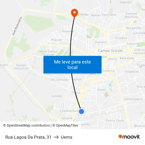 Rua Lagoa Da Prata, 31 to Uems map