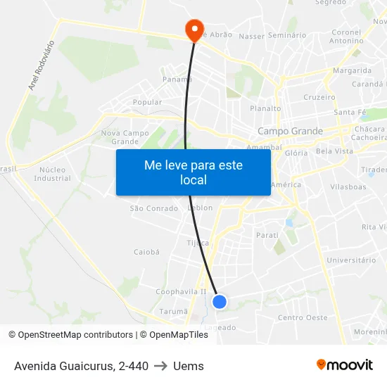 Avenida Guaicurus, 2-440 to Uems map