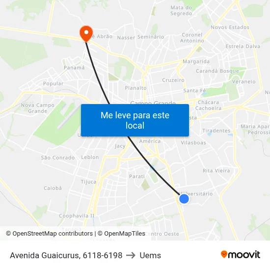 Avenida Guaicurus, 6118-6198 to Uems map