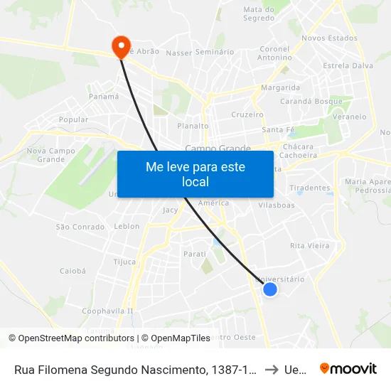 Rua Filomena Segundo Nascimento, 1387-1571 to Uems map