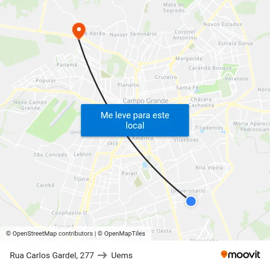 Rua Carlos Gardel, 277 to Uems map