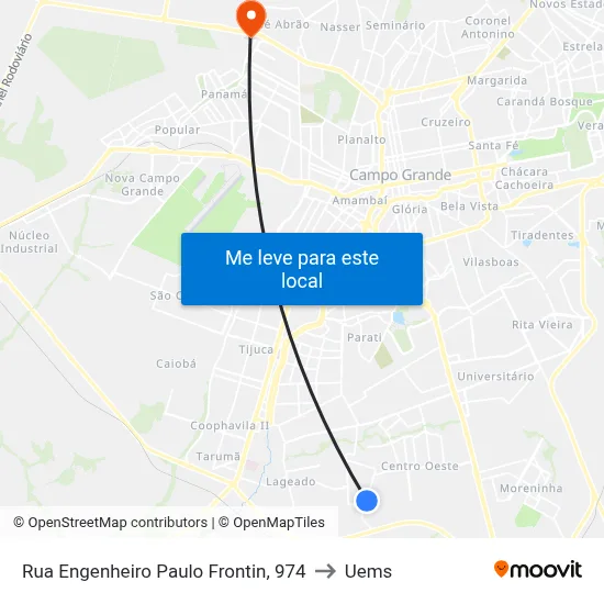 Rua Engenheiro Paulo Frontin, 974 to Uems map