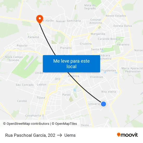 Rua Paschoal García, 202 to Uems map