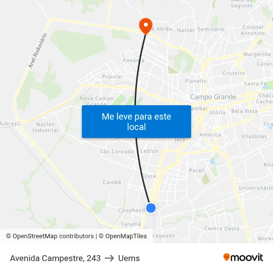 Avenida Campestre, 243 to Uems map