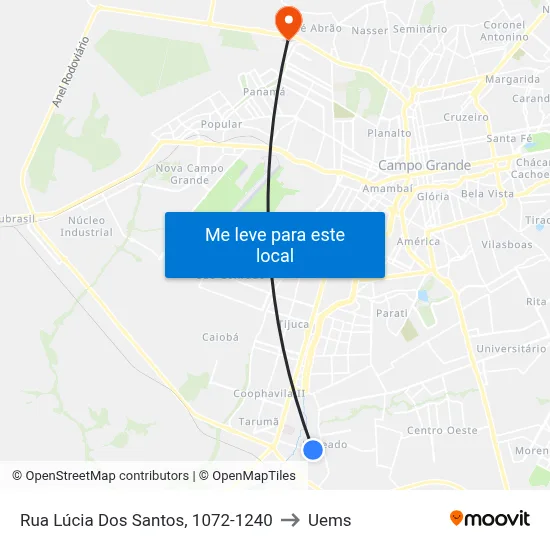 Rua Lúcia Dos Santos, 1072-1240 to Uems map