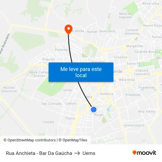 Rua Anchieta - Bar Da Gaúcha to Uems map