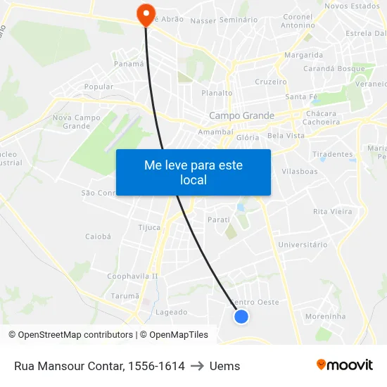 Rua Mansour Contar, 1556-1614 to Uems map