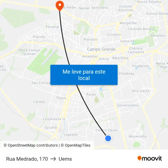 Rua Medrado, 170 to Uems map